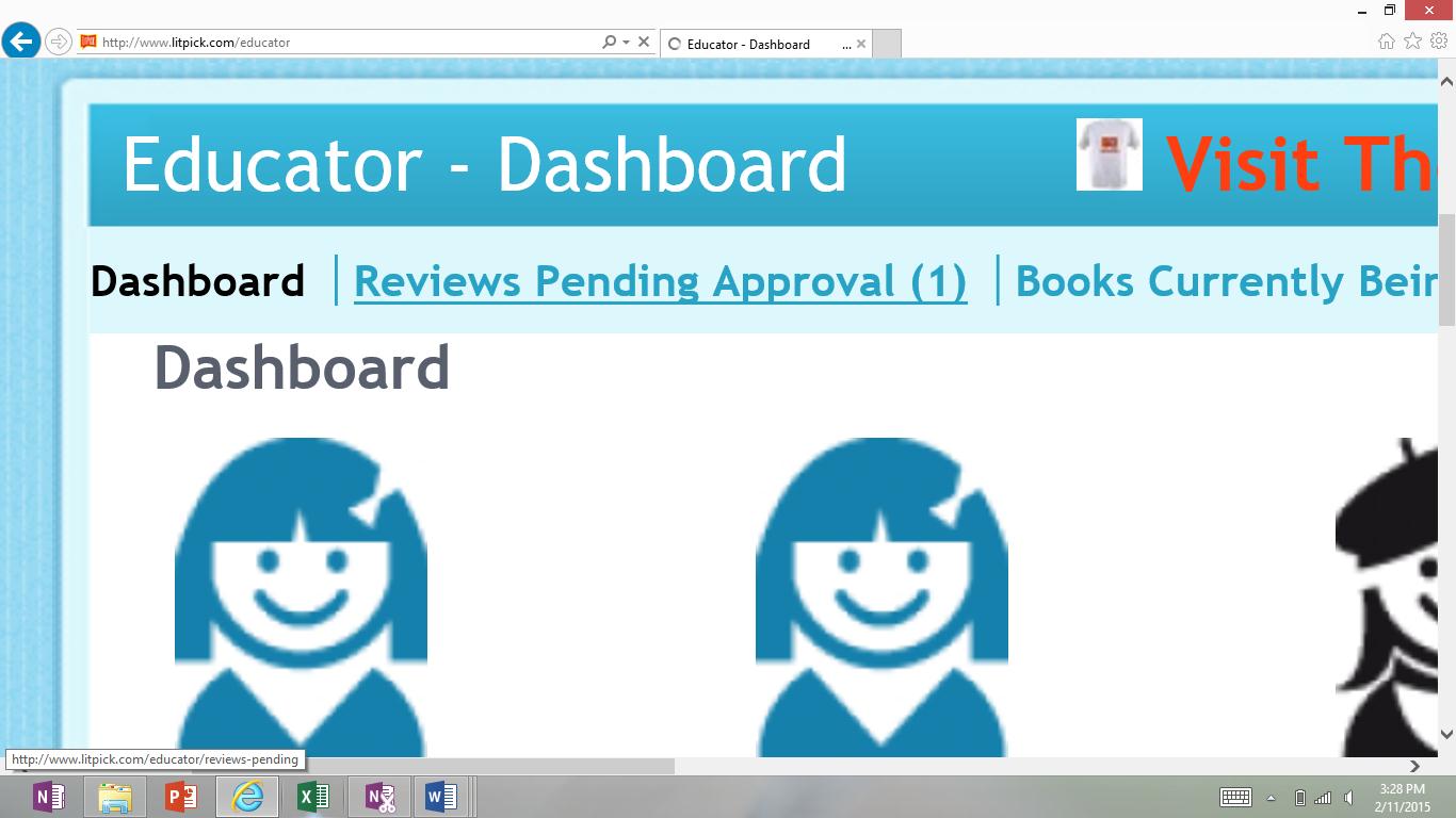 LitPick Educator Dashboard page close-up