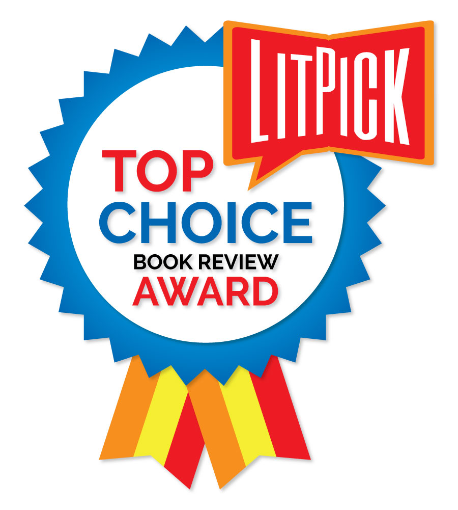 The LitPick Top Choice Award graphic in blue