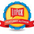 LitPick Featured Author Interview badge - blue version