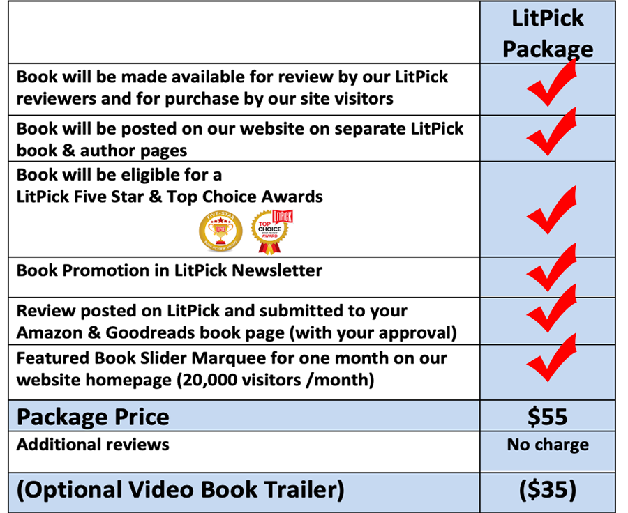 LitPick book review package pricing 