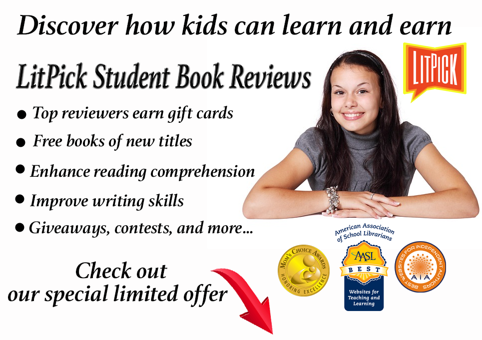 LitPick Student Book Reviews special book review offer where students can learn and earn money.